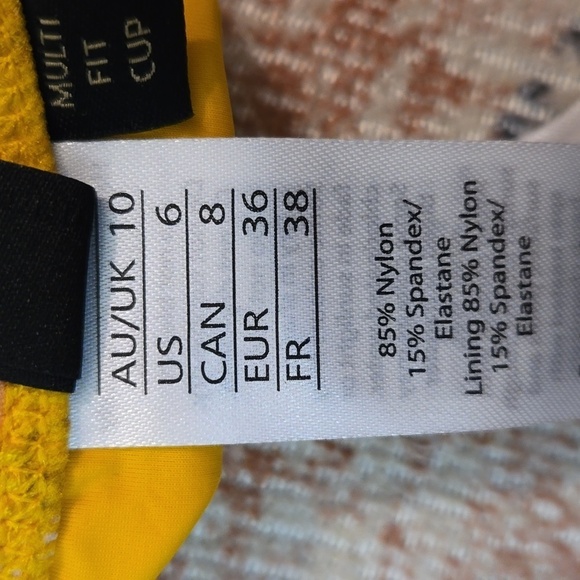 Niptuck Swim Yellow Floral One Piece Multi Fit Cup Swimsuit Size 6 - Picture 5 of 8